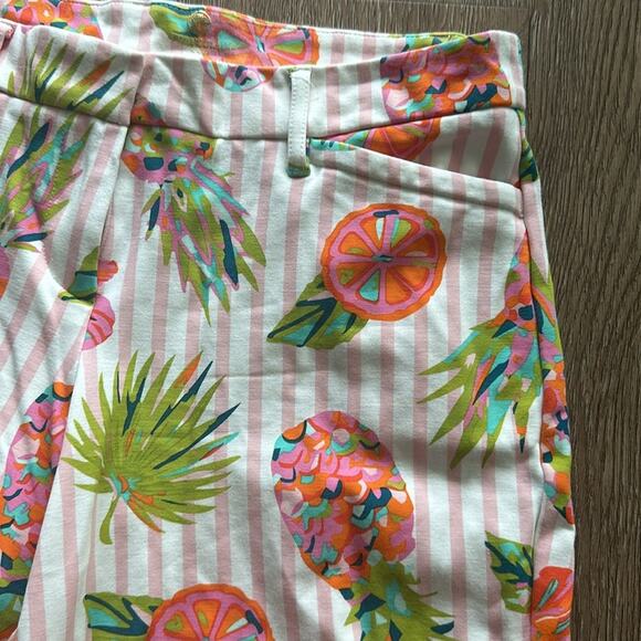 Spartina 449 Pineapple Bayshore Shorts High Rise Size Large - Picture 2 of 5